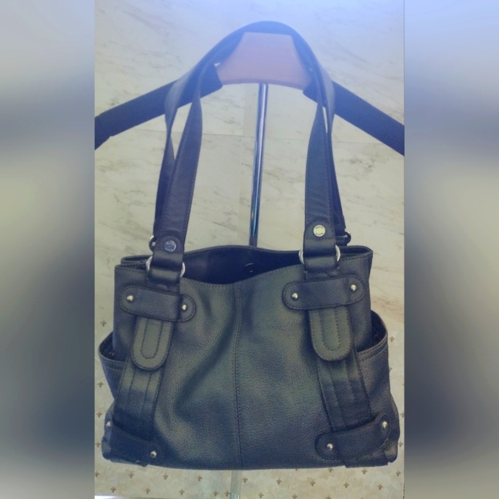 Genuine Pebbled Leather Tignanello Shoulder Bag